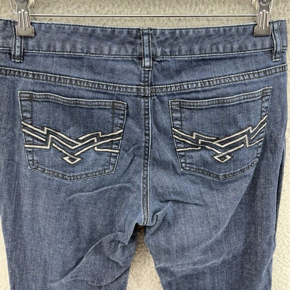 Michael Kors Jeans Womens 6 Dark Blue Denim Stretch‎ Bootcut Embroidered Pockets - Picture 9 of 9